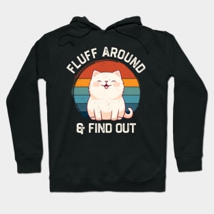 Fluff Around and Find Out Funny Retro Cat Hoodie